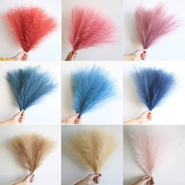 10/30 pièces moelleux Pampas herbe fleurs artificielles décoration pour mariage Boho Bouquet fête maison Vase décor fausse plante Reed fleur 5