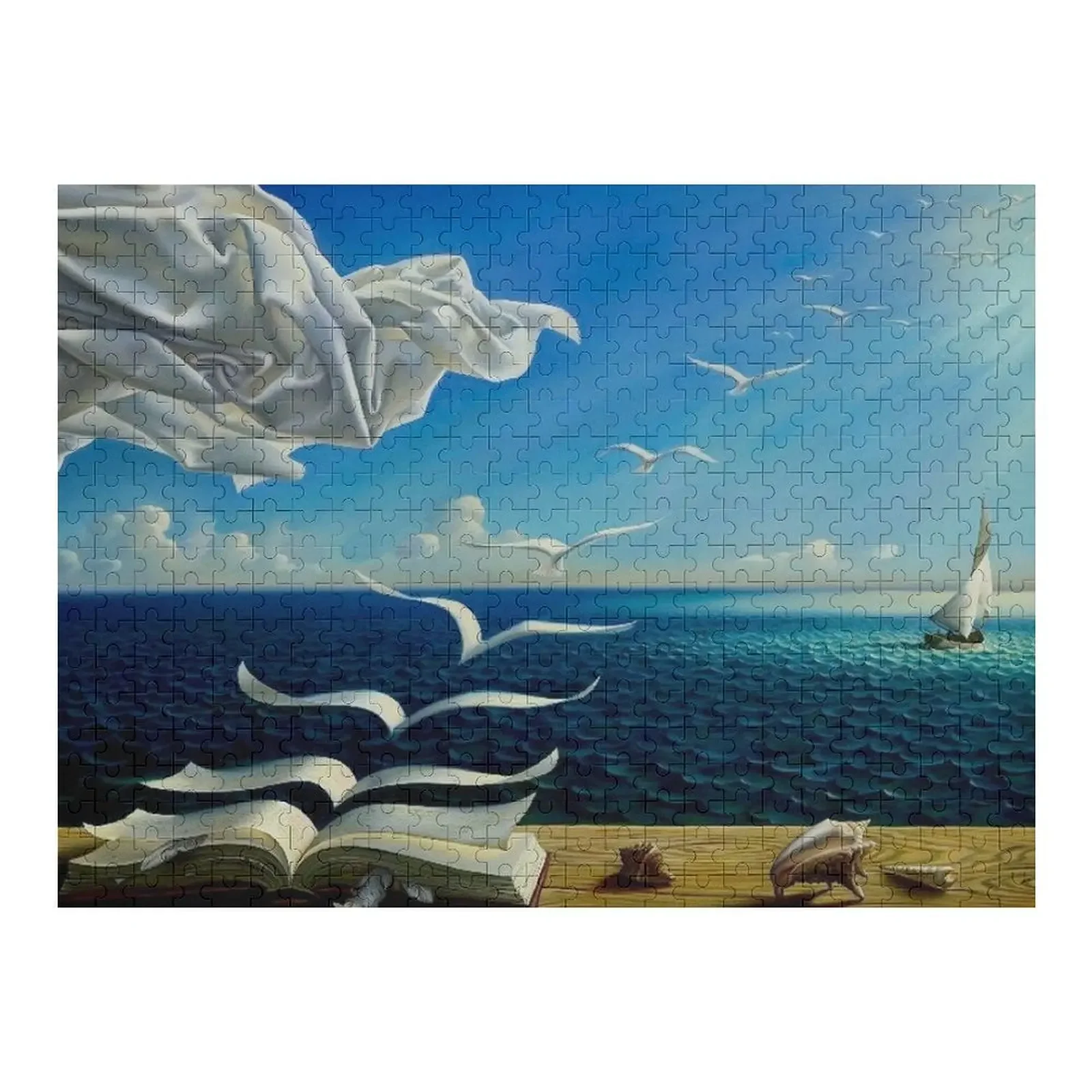 BOOK TO BIRDS: Vintage Fantasy Surreal Print Jigsaw Puzzle Personalised Jigsaw For Kids Photo Puzzle