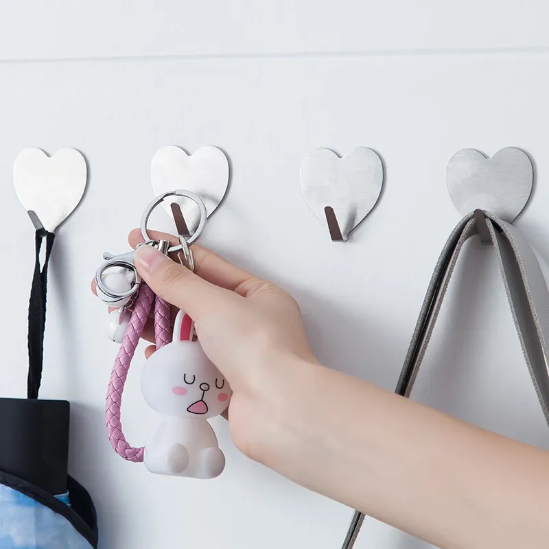 Self-Adhesive Hook Punch-Free Stainless Steel Wall-Mounted Wall Hanging Kitchen Bathroom Storage Box Hook