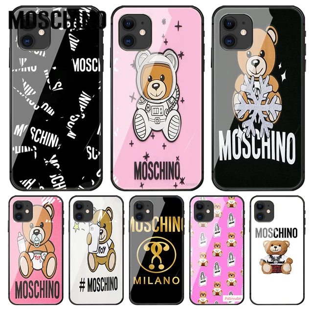 MOSCHINO Phone For iPhone 4 13 14 5S SE 6 6S 7 8 Plus X XS XR 11 12 Pro Max 2022 Black Glass AliExpress