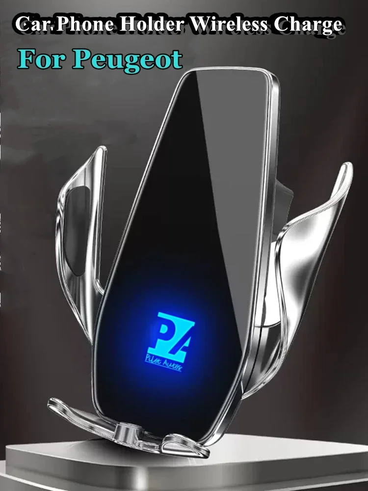 Car Mobile Phone Holder Wireless Charger GPS Mount For Peugeot 308 408 508 4008 5008