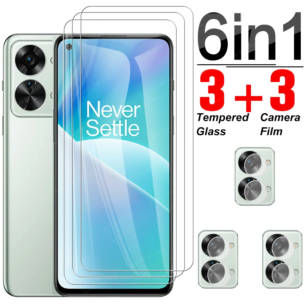 

6 in 1 Tempered Glass For OnePlus Nord 2T Full Cover Screen Protector Lens Film For 1+ Nord CE 2 Lite nord2 n10 n200 5G Glass