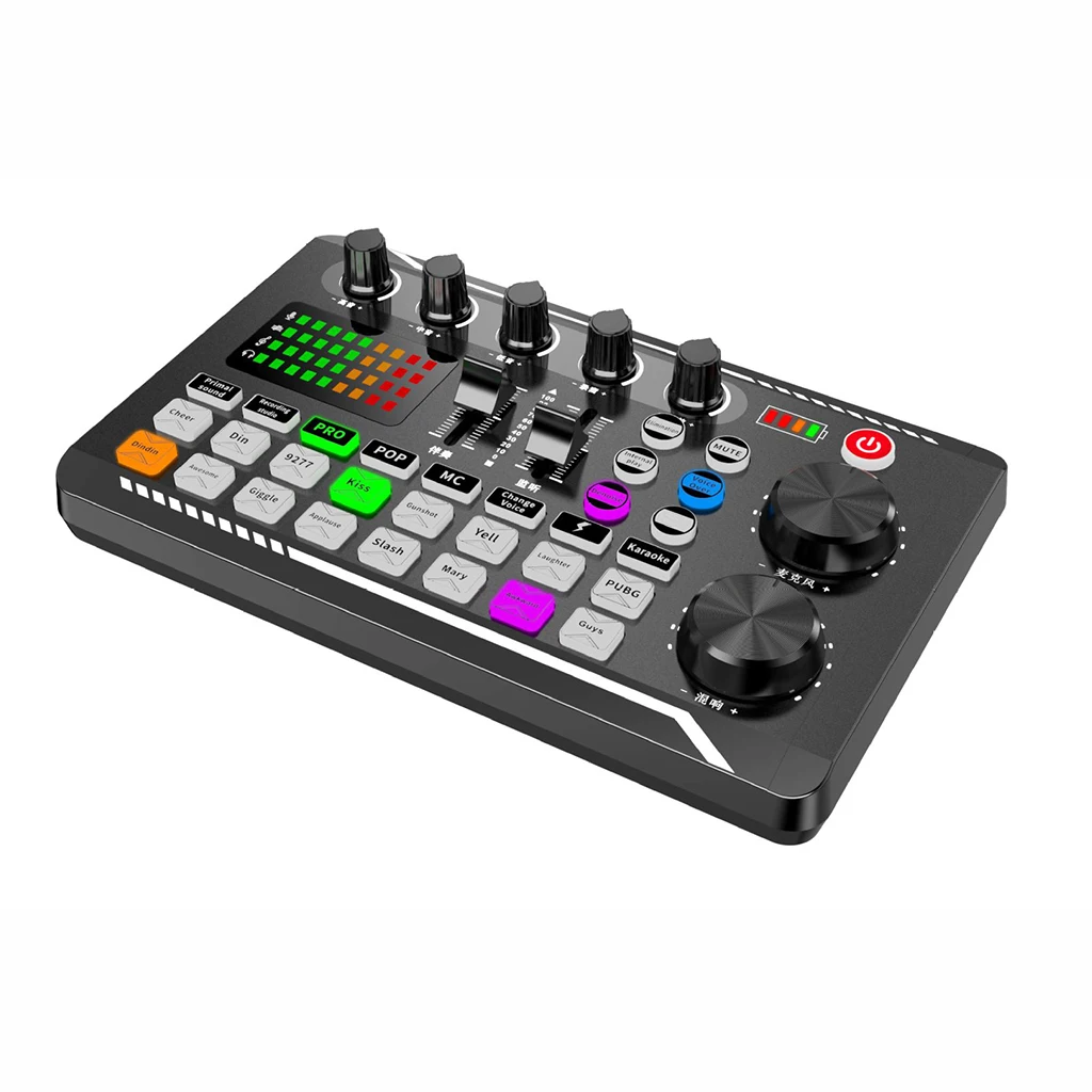 

Audio Interface F998 Sound Card 3.5mm Microphone Webcast Live Usb Sound Card Audio For PC Phone Computer