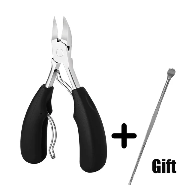 Toe Nail Clippers Remove Dead Skin Nail Correction Nippers Ingrown Toenail Cuticle Scissor Edge Cutter Thick Pedicure Care Tool GJ109-Black