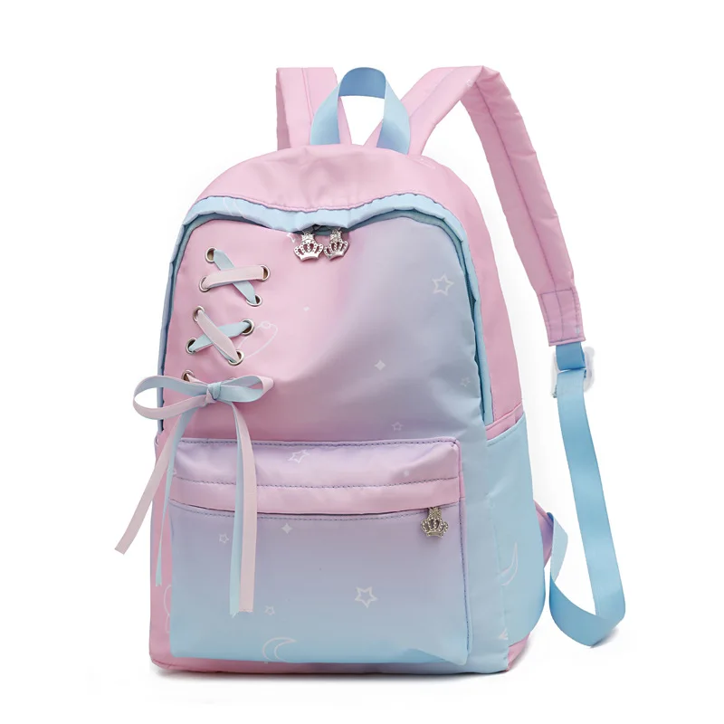 

Japanese Backpack Gradient Cute Ins 2023 New Girl Casual Bow Backpack Student Campus Large Capacity Fashionable Kid's Backpacks
