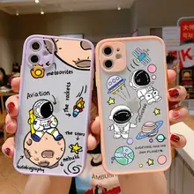 

Fashion Space Astronaut Transparent Phone Case For iphone 11 12 13 7 8 plus mini x xs xr pro max Cute Planet soft cover