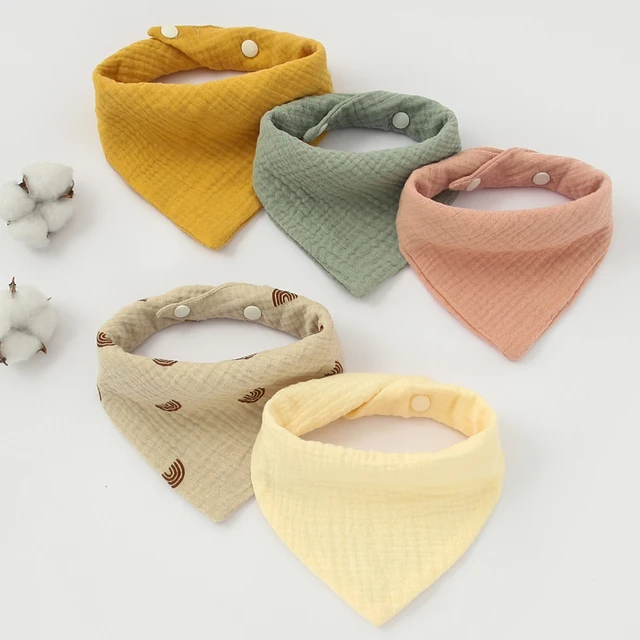 5 pieces/lot Baby Bibs Triangle Kids Cotton Bibs Saliva Towel Baby Boys Girls Feeding Apron Cotton Bandana Bibs Beige