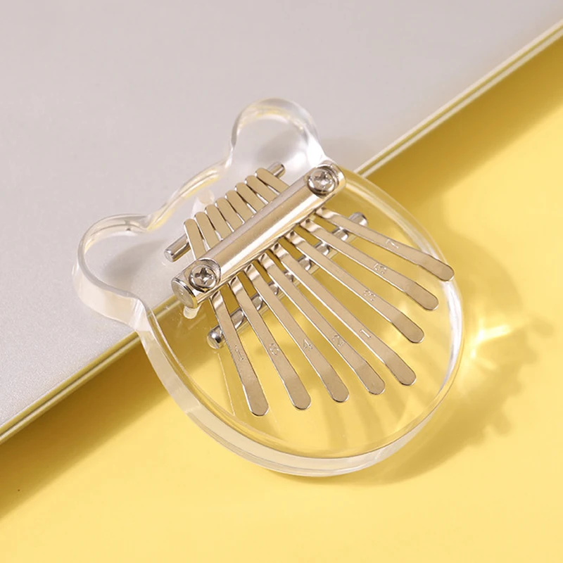 Mini Thumb Piano Musical Toys 8 Tones Portable Beginner Acrylic Finger Piano Practice Instrument for Children Adult Music Lover 5