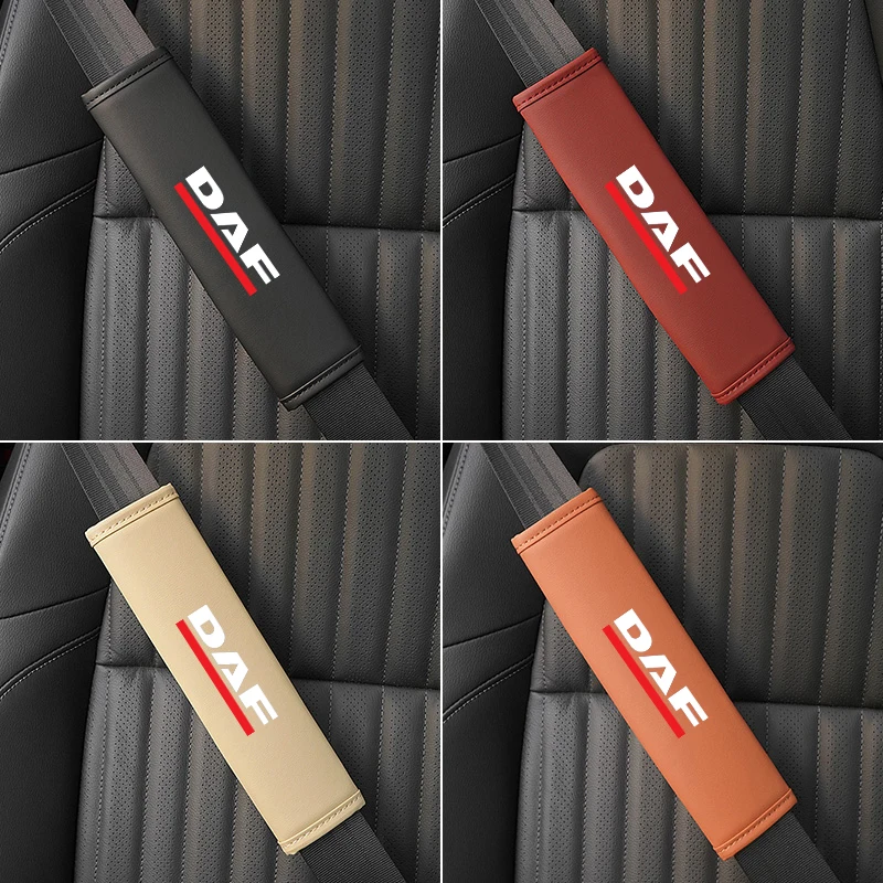 2pcs Car Seat Belt Cover Suede Seat Belt Shoulder Pad Leather for DAF 106xf 105 cf85 Truck lf van car interior accessories