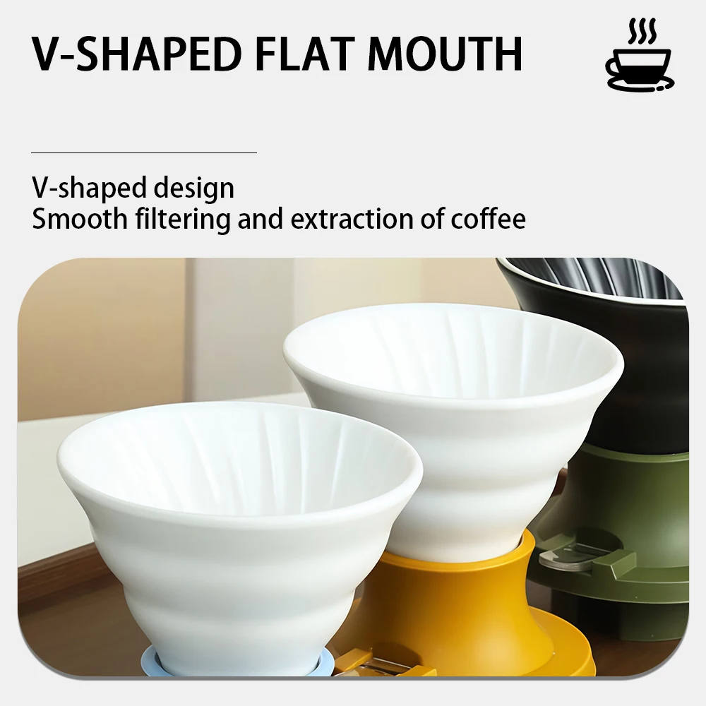 فلتر قهوة سيراميك V60 ذكي، ترشيح يدوي، استخلاص مثا...