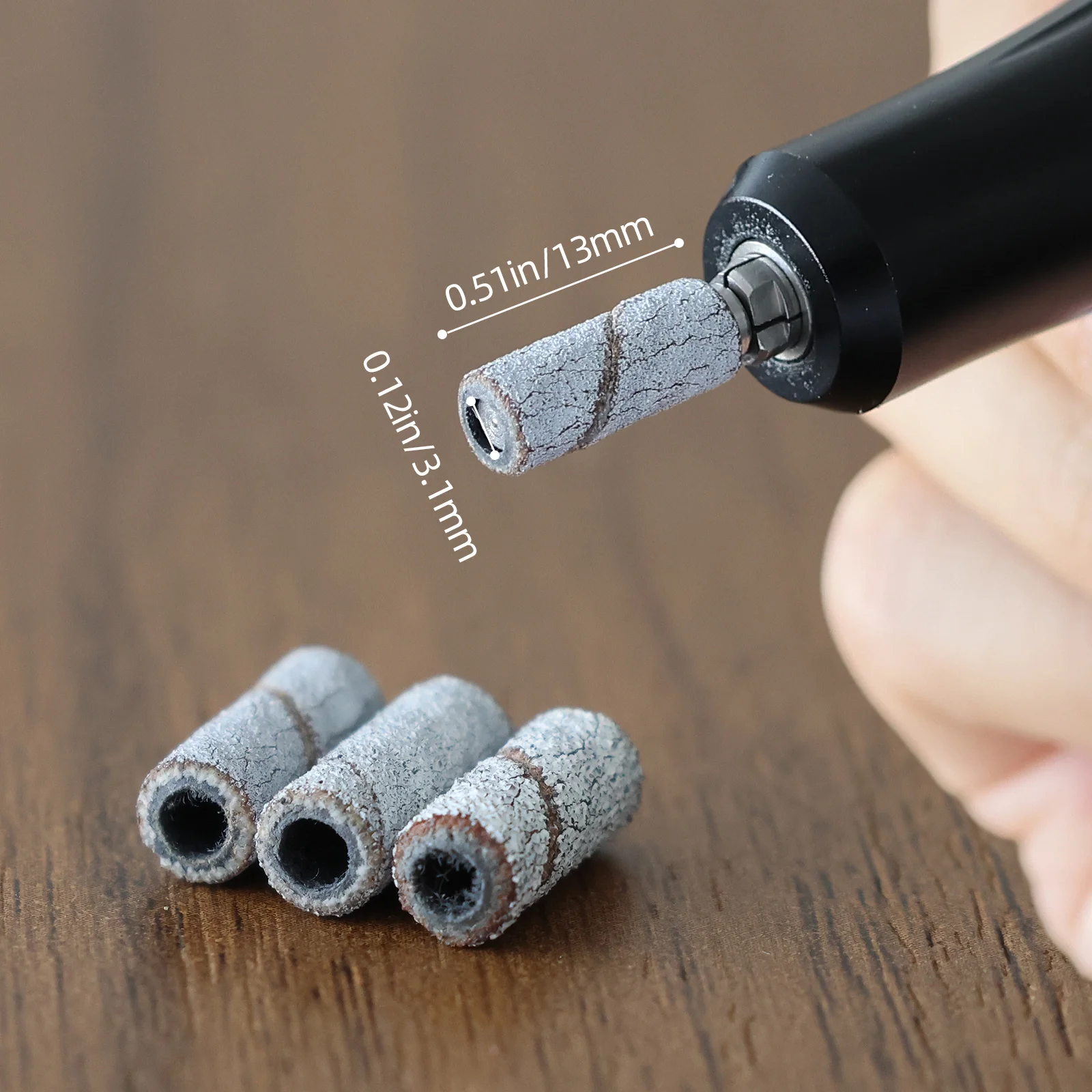 HYTOOS 3mm 미니 지브라 샌딩 밴드 (만드렐 없음) 전동 네일 드릴 비트 액세서리 젤 제거 네일 케어 광택 도구