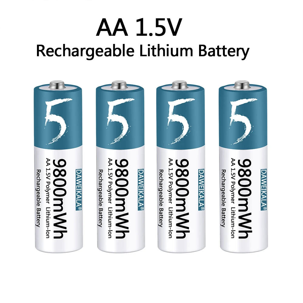 AA Battery 1.5v Liion AA Rechargeable Battery 9800mWh AA Lithiumion Battery for remote control