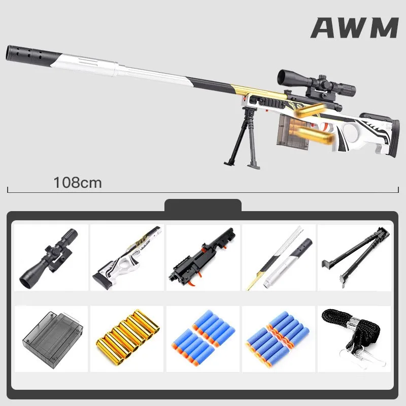 エアーガン AWM SNIPERRIFLE & スコープのセット AWM Soft Bullet Toy Gun Sniper Rifle with Rifle Scope 20