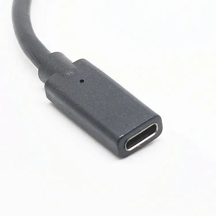 USB 2.0 C타입 데이터 연장 케이블, 오디오 전원 공급 와이어, 블랙 암수, 팔꿈치 90 도, 20cm