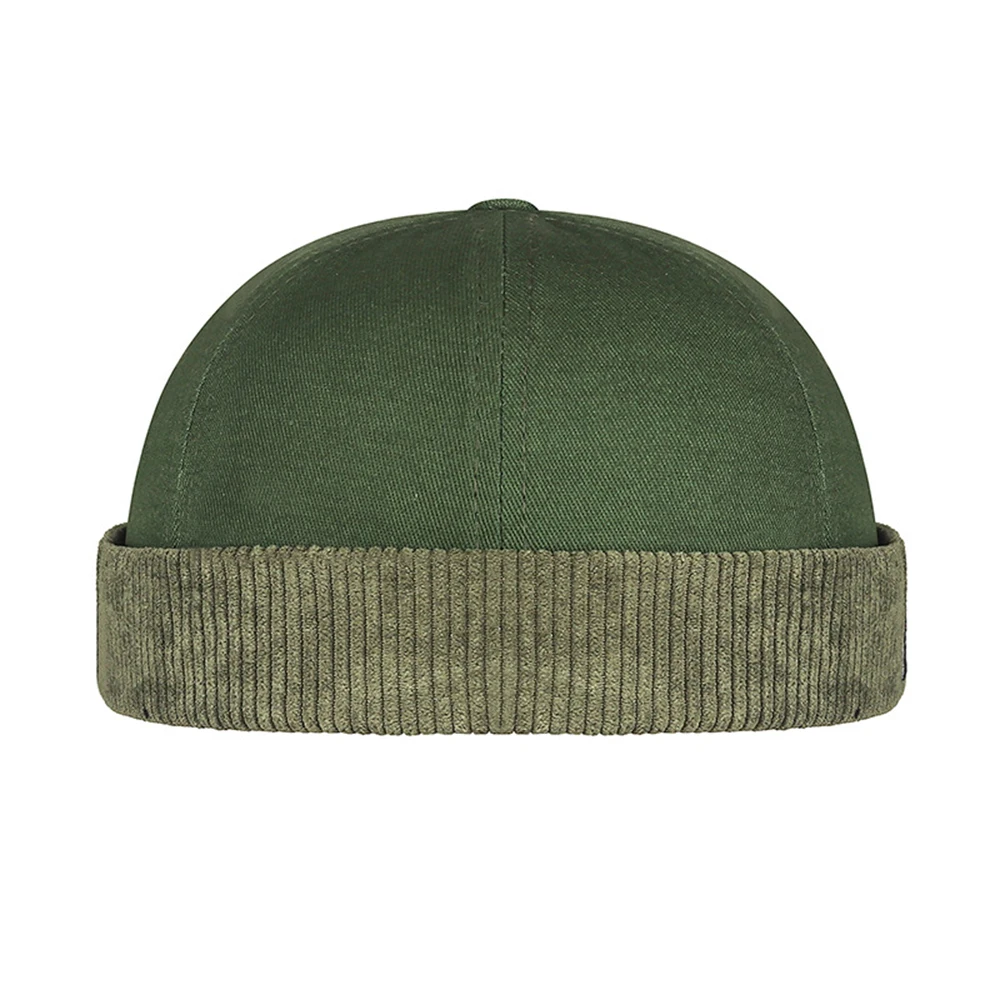 Lässige, verstellbare, randlose Mütze, Vintage-Cord-Docker-Kappe, einfarbig, Hip-Hop-Schädeldecke, Sommer, Frühling – Detail 11