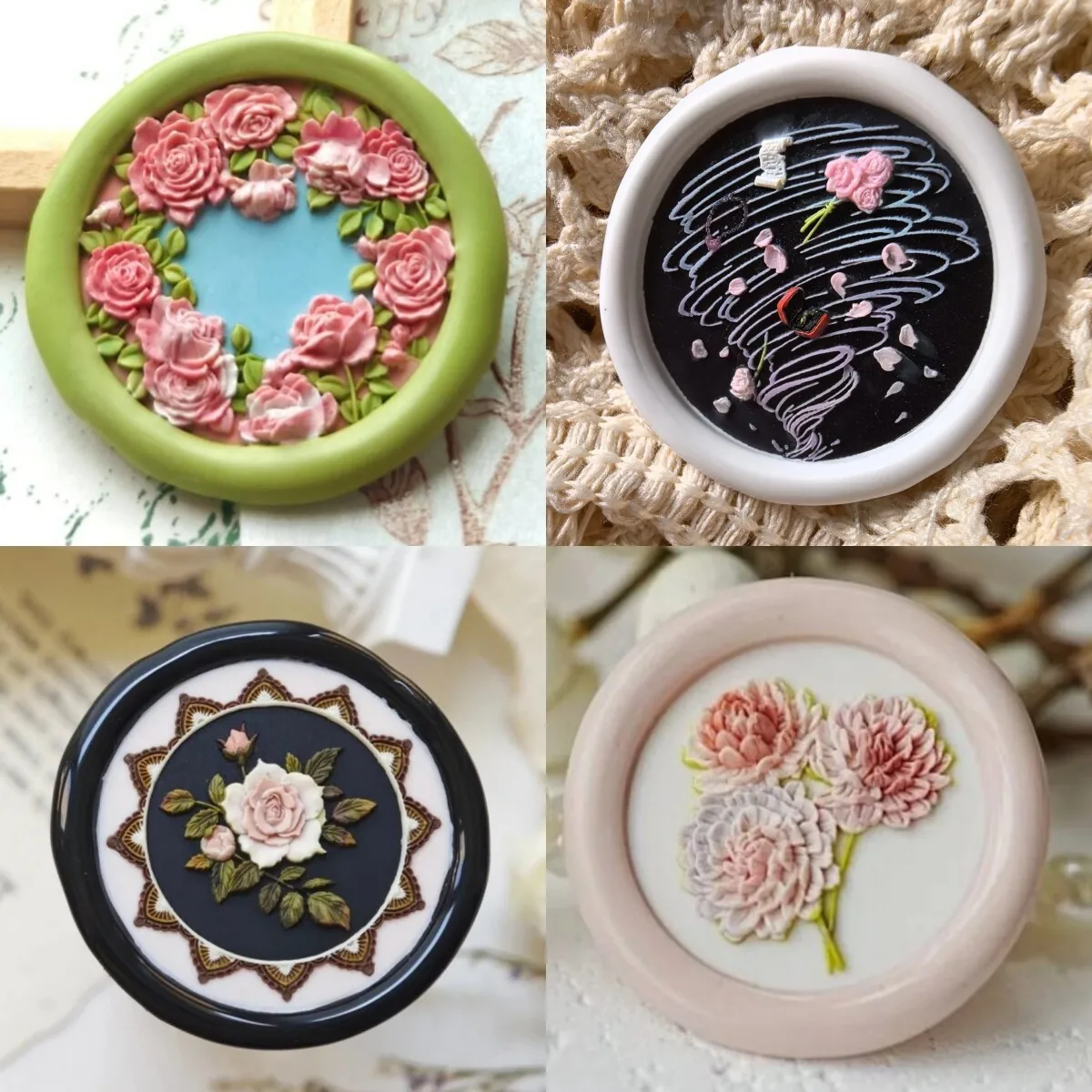 1PC 왁스 씰 스탬프 소녀/꽃/캔디 DIY 봉투 카드 초대장 장 구리 헤드 베이스