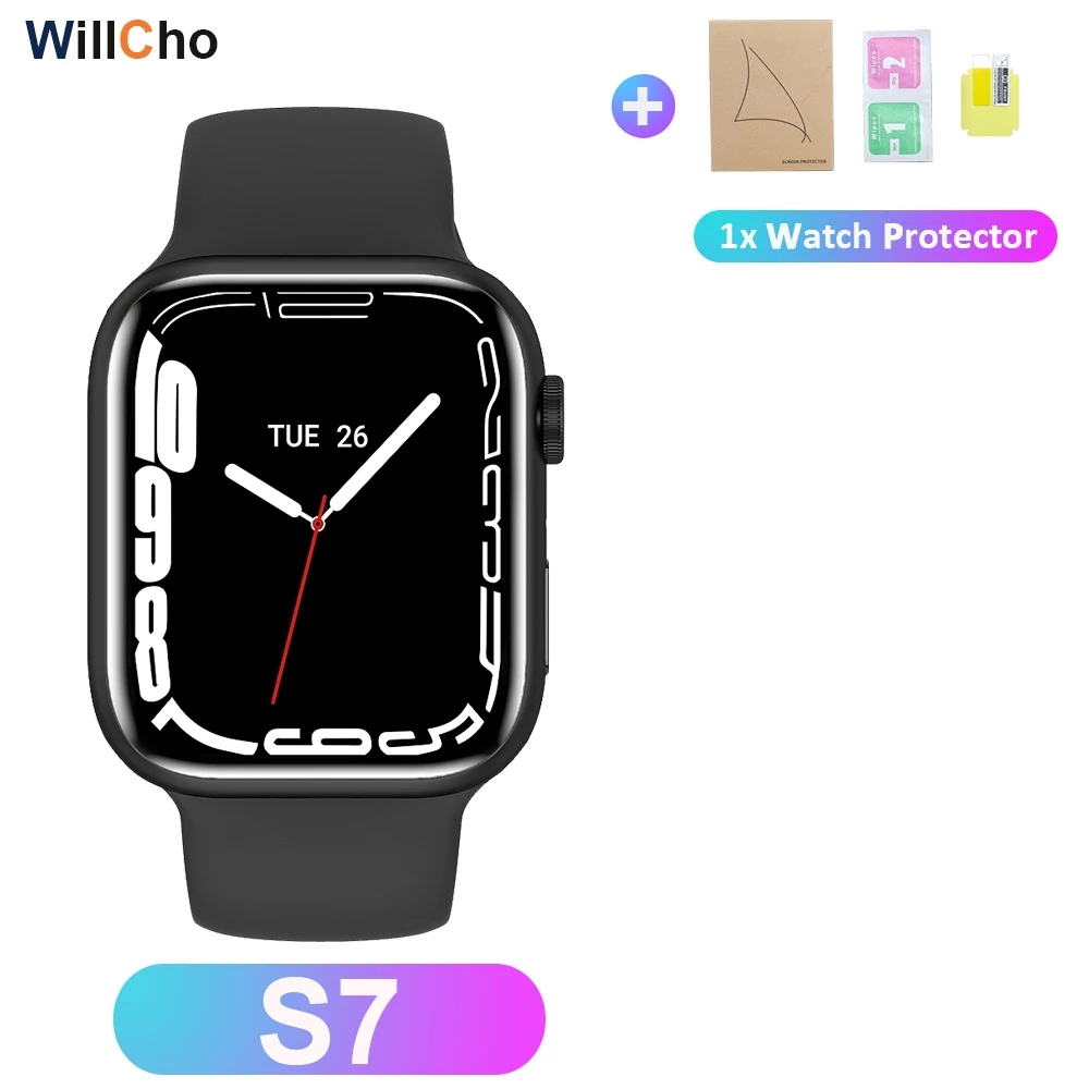 2022 S7 Smart Watch Iwo 14 Pro Nfc Voice Assistant Bluetooth Dial Answer Call Watch for Men Smart Watch Women Series 7 Pk W37Pro 