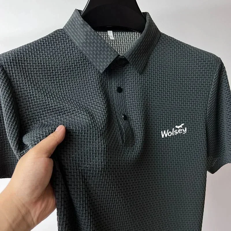 High Quality Summer Men Cool Polo Shirt New Short Sleeved Tops Golf T-shirt Polo Shirt Men's Fashion Casual Golf Clothing