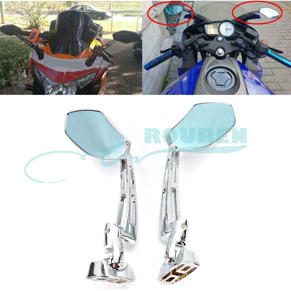 

2x For Yamaha FZR YZF 600 600R R1 R6 S Suzuki GSXR 600 750 1000 Motorcycle Sport Racing Rear View Rearview Mirrors CNC Foldable