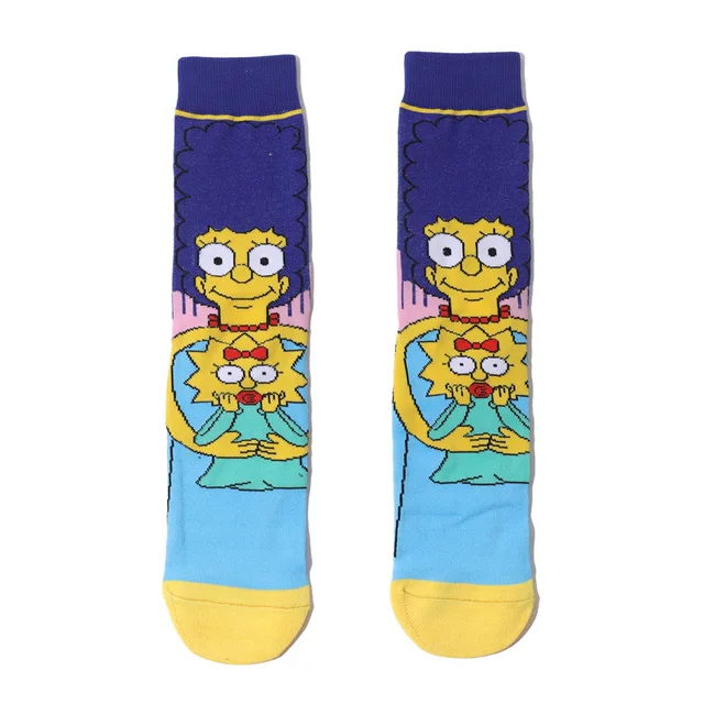 Calcetines divertidos de dibujos animados para hombre y mujer, calcetín  Unisex con estampado de Los Simpsons, Hip Hop, Skateboard cómodo -  AliExpress