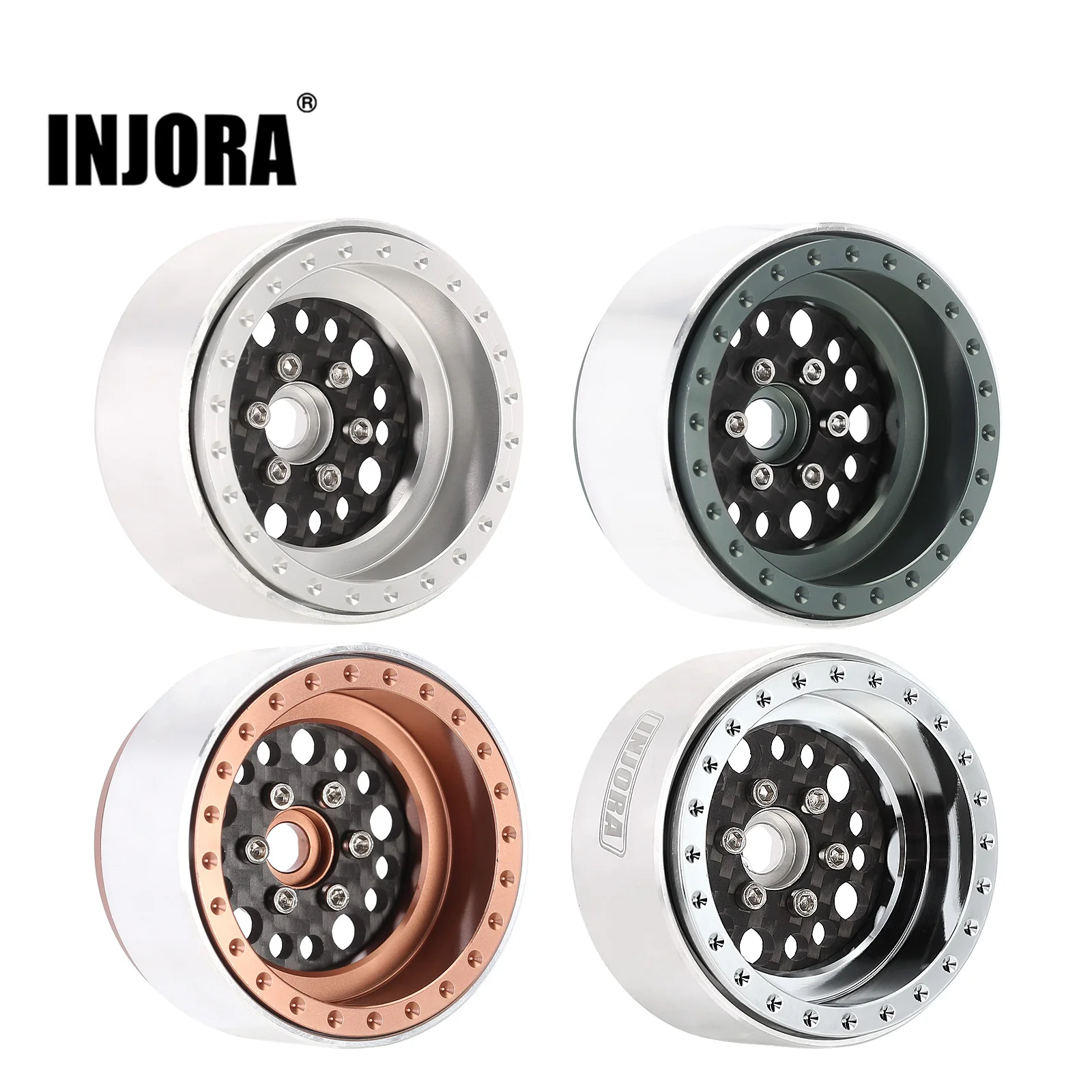 RCLIONS Llantas De Aleación De Aluminio De 1.9 Pulgadas Beadlock Para TRX4, SCX10 III AXI03007, SCX10ii, D90 1/10ª Escala RC Crawler Car