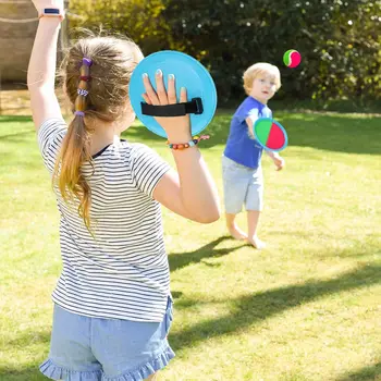 Sticky Ball Toys - Outdoor Play, Beach Toys, Throw And Ball Sets With 2 Paddles And 1Ball, Beach Play Set Playground Set For 3