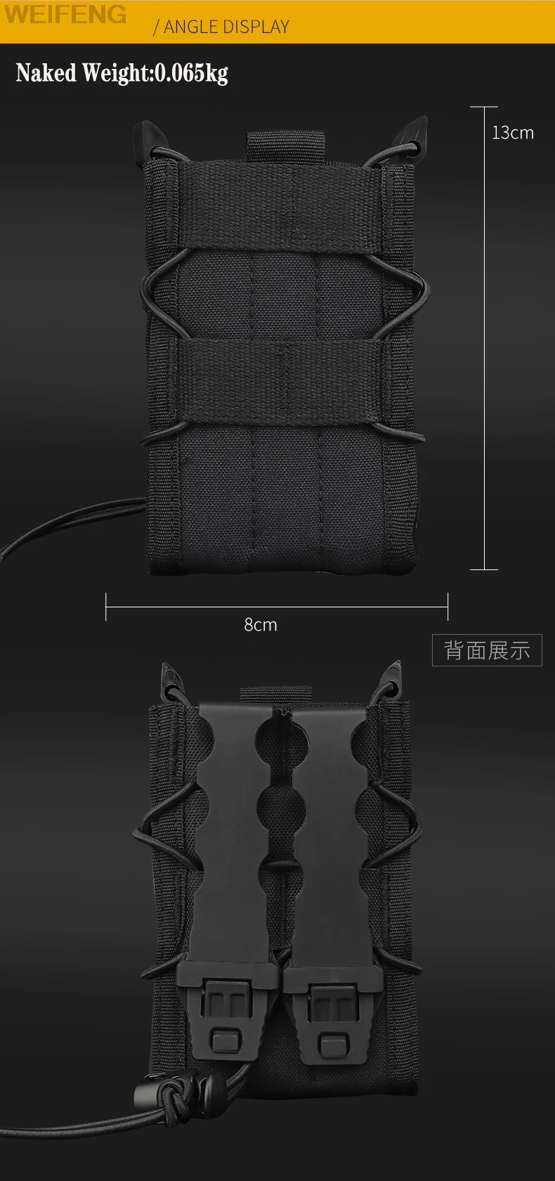 Description Picture 4 of itemTactical 5.56 Magazine Pouch for AK AR15 M4 Rifle Mag Holster Gun Mag Bag Shooting Airsoft CS Hunting Accessories
