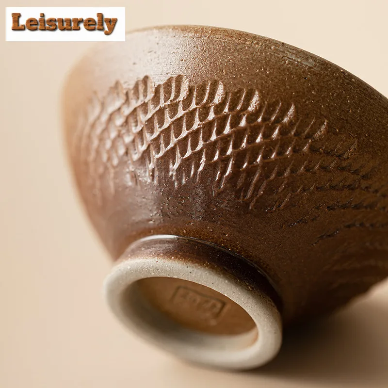 Coarse Pottery Antique Teacup Antique Tea Bowl Water Jug Smelling Cup Jianzhan Master Cups Chinese Tea Set Accessories Supplies