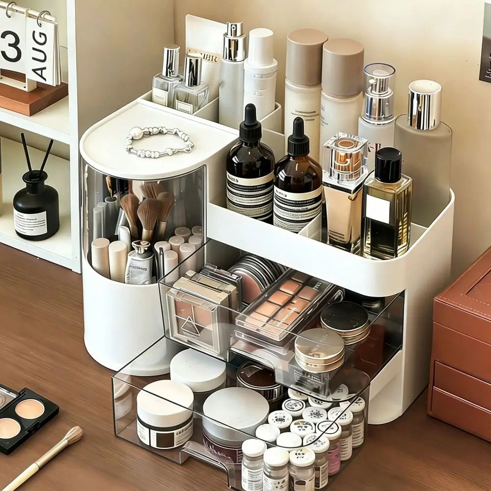 White Vanity Makeup Organizer Box 2