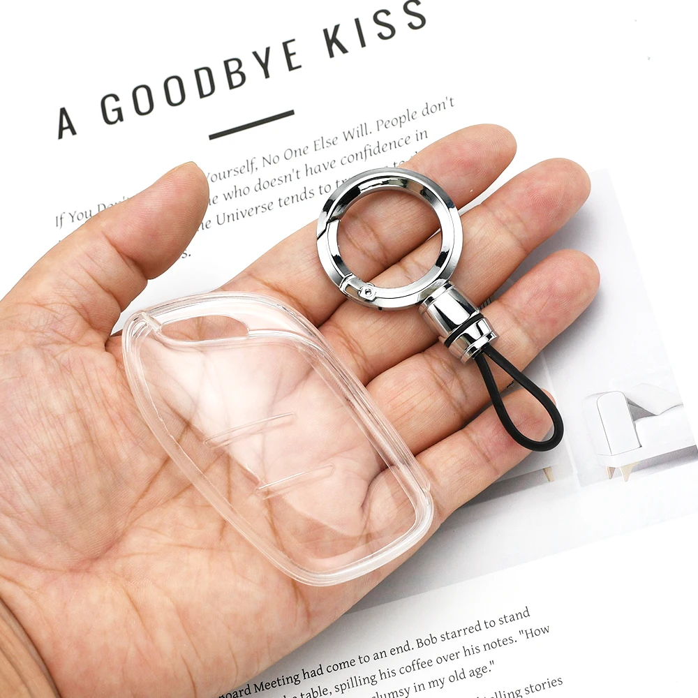 Black Transparent TPU Auto Shell Fob Key Cover Case