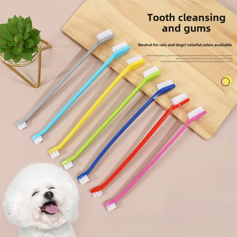 Effective Cleaning Cleaning Tools Pet Care Toothbrush Double-ended Design Massage Bristles Pet Double Toothbrush