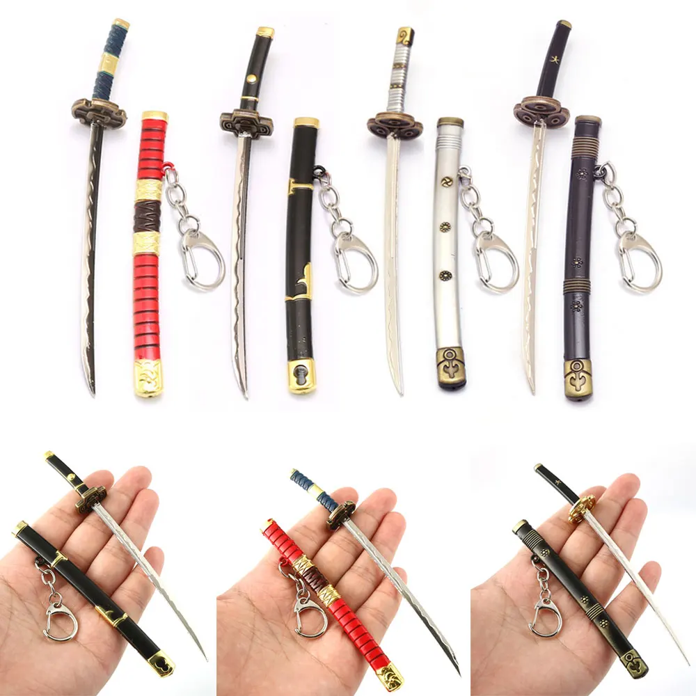 Cosplay Sword 15cm Roronoa Zoro Sword Blade Keychain OP Anime One Zoro Piece Yomato Sandai Kitetsu Weapon Katana 1:12 Equipment Toy Craft