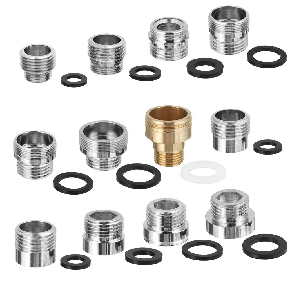 Tap Aerator Connector Metal Outside Inside Thread Water Saving Adaptor for Kitchen Faucet 16/18/20/22/24/26/28/32 to G1 2