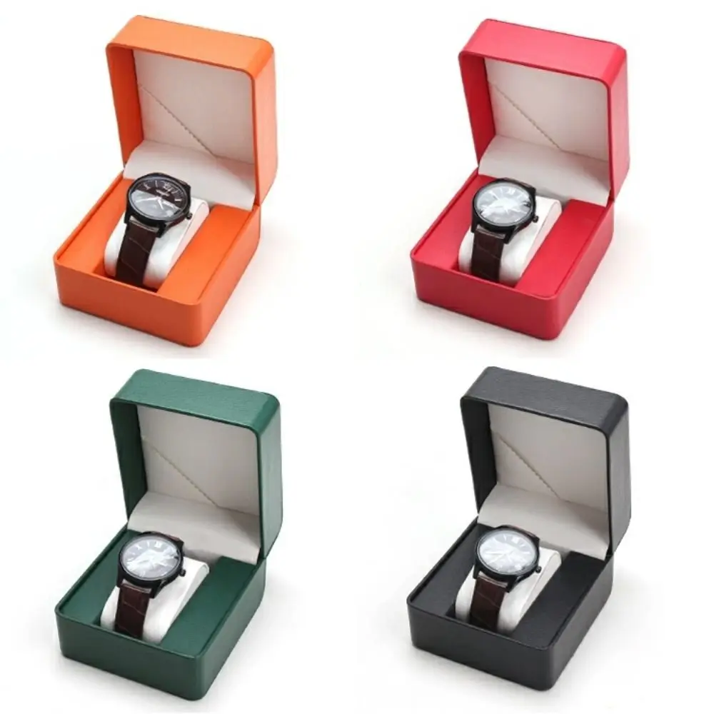 Watch Storage Box Watch Storage Bag Watch Storage Pouch Black Single Watch Gift Box with Pillow PU Leather Wristwatch Display Case Organizer for Men 1PC