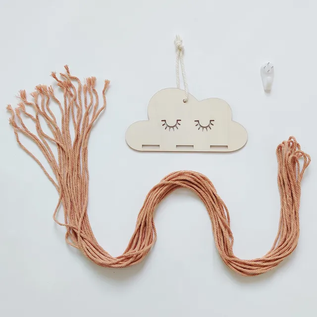 INS Nordic Wooden Cloud Baby Hair Clips Holder Princess Girls Hairpin Hairband Storage Pendant Jewelry Organizer Wall Ornaments F