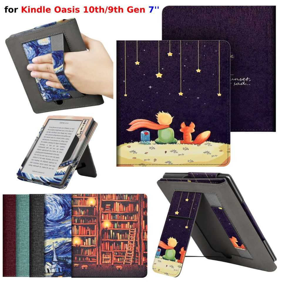 For Kindle Oasis 10th 9th Gen Case 7 inch with Hand Strap Stand