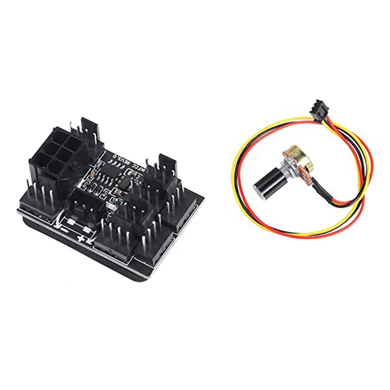 Nuovo Adattatore Per Ventola A 3 Pin A 4 Pin Pwm Pc Chassis Ventola Di Raffreddamento Hub Governor Splitter A 8 Vie Controller Di Velocità 12V Con Por
