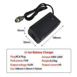 Universal 16.8V 4A Lithium Battery Charger with EU/US Plug - EU Plug (RCA)