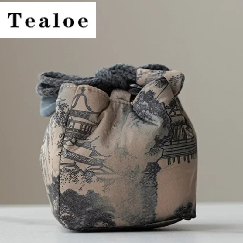 Chinese Retro Thickened Tea Cozies Travel Portable Storage Bag Package For Tea Set Teapot Quick Cup Kettle Bag Tool Teaware