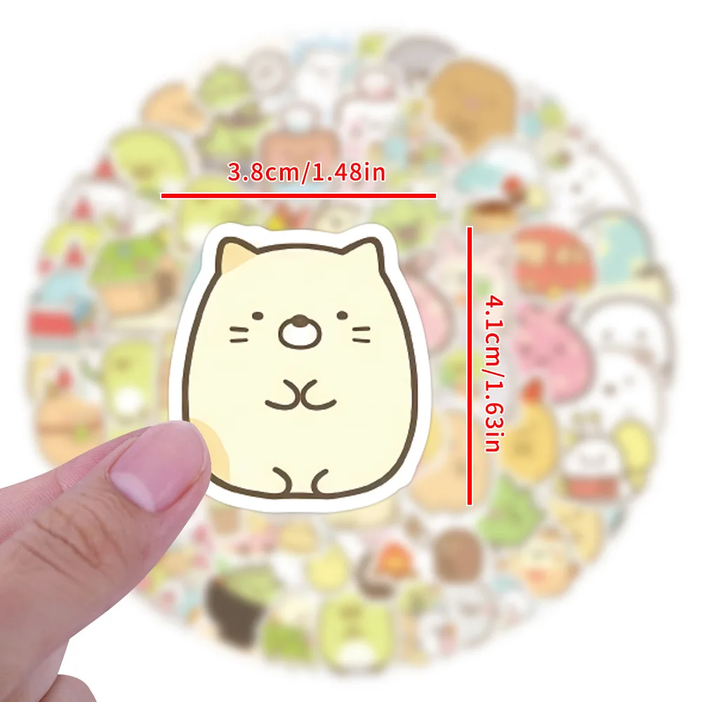 100PCS Sumikkogurashi 스티커 낙서 스티커 DIY 일기 전화 케이스 수제 스크랩북 미적 스티커