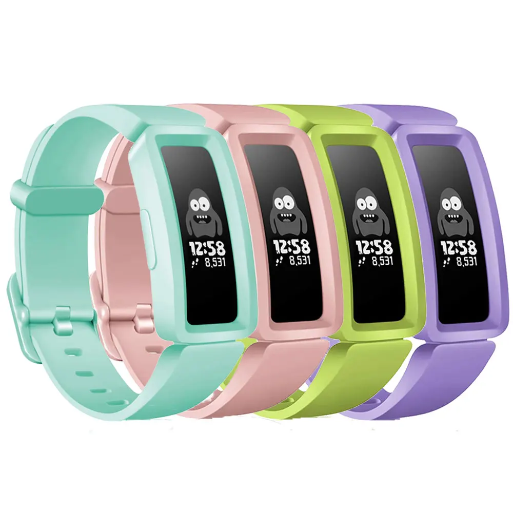 

4PCS Silicone Strap For Fitbit Ace 2 Kids Smart Watch Replacement Band Bracelet For Fitbit Inspire HR Wristbands