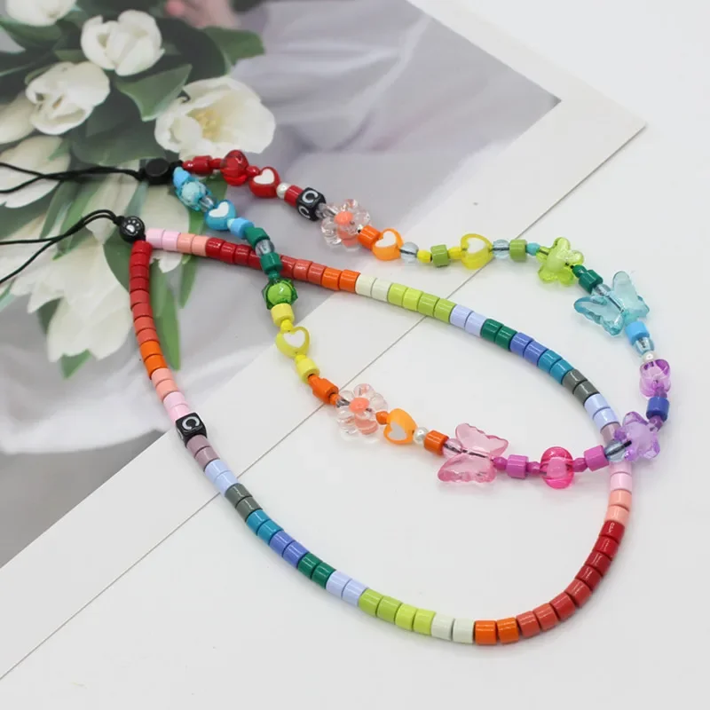 Mobile Phone Chain Pink Theory Female Owner Freenbecky The Same Rainbow Mobile Phone Chain Beading Ins Wind Hanging Rope Pendant To Prevent Loss