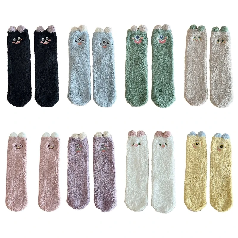 

Womens Winter Fluffier Socks Warm Slipper Socks Funny Sleeping Indoor Socks Coral Fleece Sleeping Ankle Floor Socks
