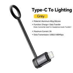 Essager Lightning to USB - C 3A Fast Charging OTG Adapter (C female To IOS male)