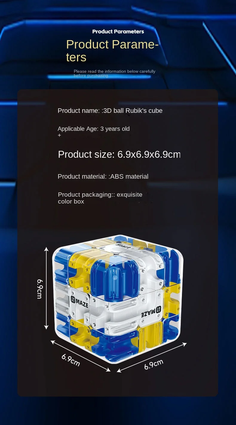 Laberinto 3D, cubo mágico, rompecabezas de juguete, laberinto, bola rodante, cubo mágico, liberación de estrés, autismo, ansiedad, alivio para niños y adultos, juguetes antiestrés