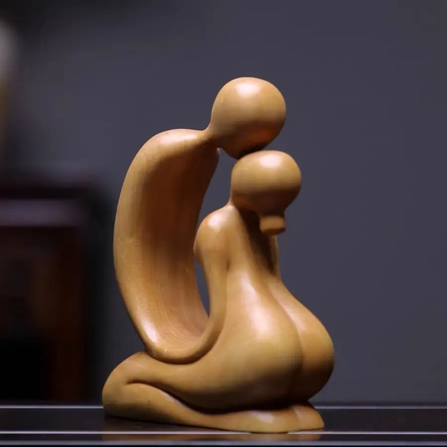 Boxwood Creative Modern Minimalist Wood Carving Ornaments Couple Home Decor Jane Eyre Art Wooden Living Room Ornaments