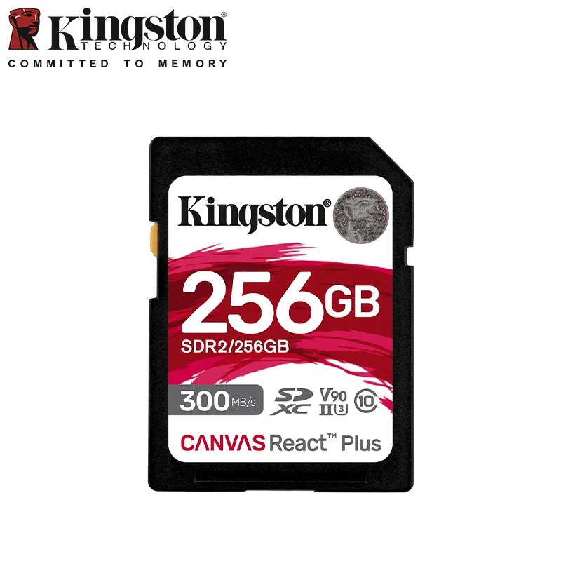 Kingston Canvas React Plus SD Card 32GB 64GB 128GB 256GB 메모리 카드 최대 300 메가바이트/초 읽기 V90 UHS-II Flash 카드 4K/8K 카메라