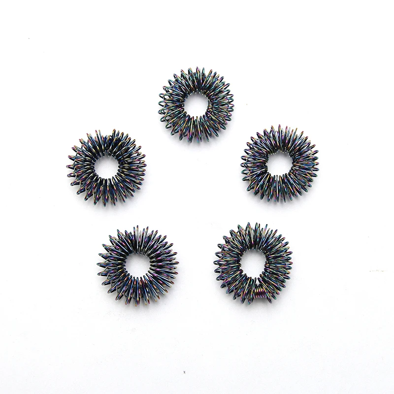 Finger Massage Ring Acupuncture Ring Therapy Relax Hand 5pcs/Set Black Gold