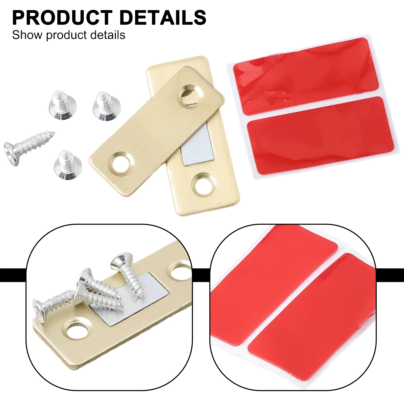 Description Picture 4 of item1 Set Magnetic Cabinet Catches Invisible Magnet Suction Door Closer Stopper With Screw Doors Catch Latch Wardrobe Hardware