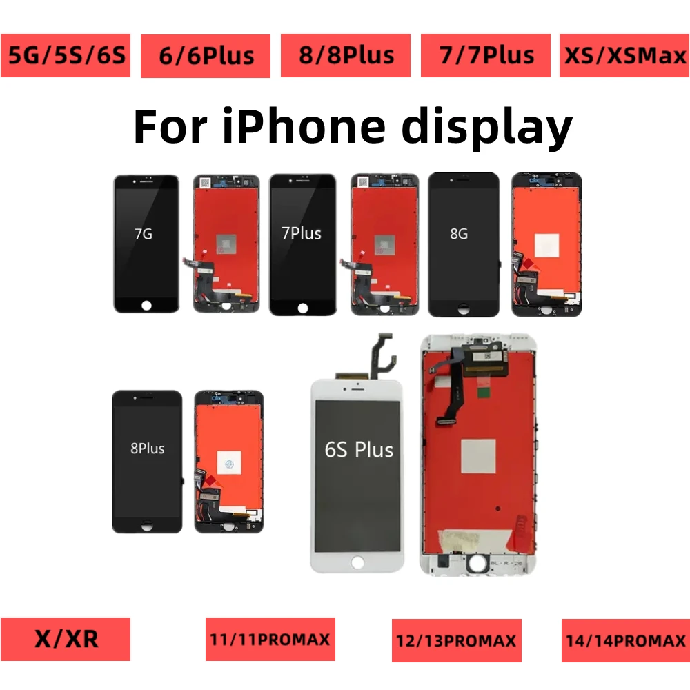 Schermo Lcd Per Iphone 6 6S 7 8 Plus Digitizer Assembly Touch Glass Per Iphone X Xr Xs Max Sostituzione Display Per Iphone 5 5S